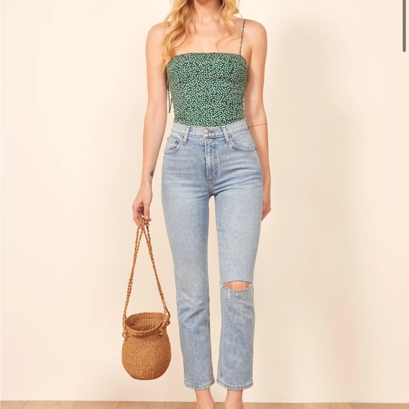 Reformation - Liza High Rise Straight Cropped Jeans - Montego Destroyed - 24 - Picture 5 of 8